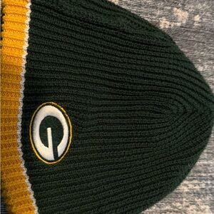 Green and Yellow Knit Beanie with Logo